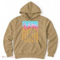 Baseball Drip Bat Dripping Ice Cream American Flag Hoodie thumb 0
