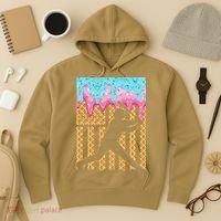 Baseball Drip Bat Dripping Ice Cream American Flag Hoodie thumb 3