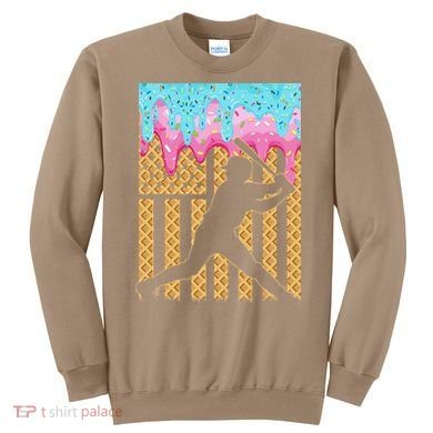 Baseball Drip Bat Dripping Ice Cream American Flag Sweatshirt
