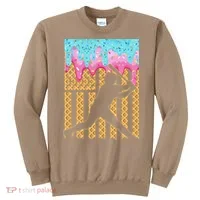 Baseball Drip Bat Dripping Ice Cream American Flag Sweatshirt thumb 0