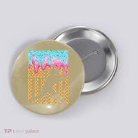 Baseball Drip Bat Dripping Ice Cream American Flag Button thumb 0