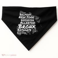 Boogie Down Bronx Neighborhoods Word Cloud Bronx New York Cute Gift USA-Made Doggie Bandana thumb 0