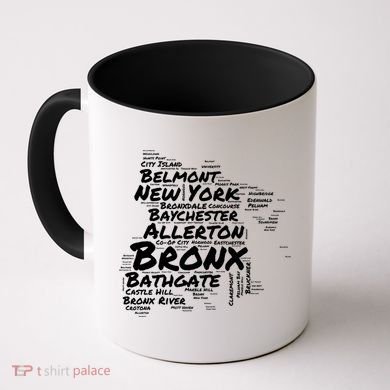 Boogie Down Bronx Neighborhoods Word Cloud Bronx New York Cute Gift Coffee Mug
