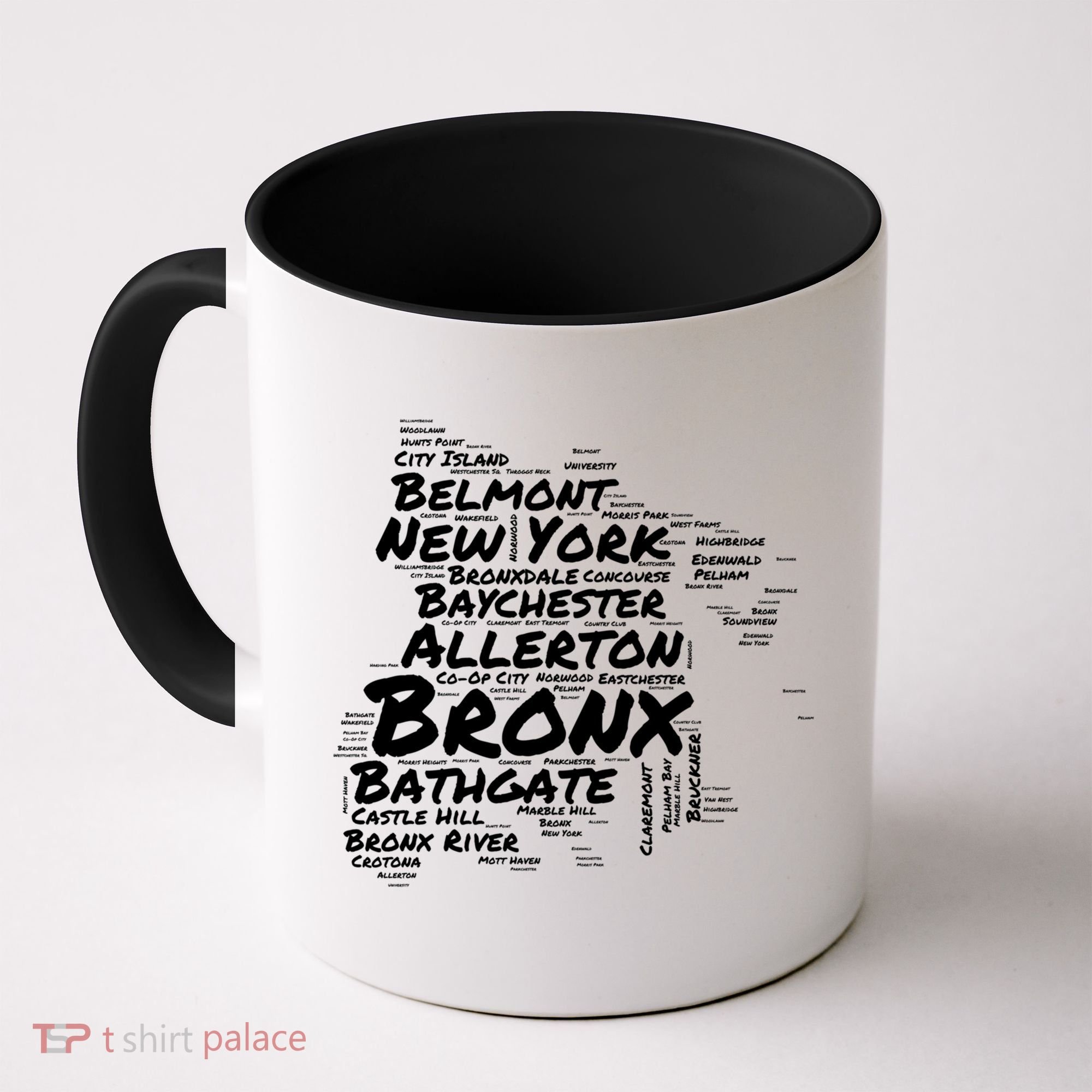 Boogie Down Bronx Neighborhoods Word Cloud Bronx New York Cute Gift Coffee Mug