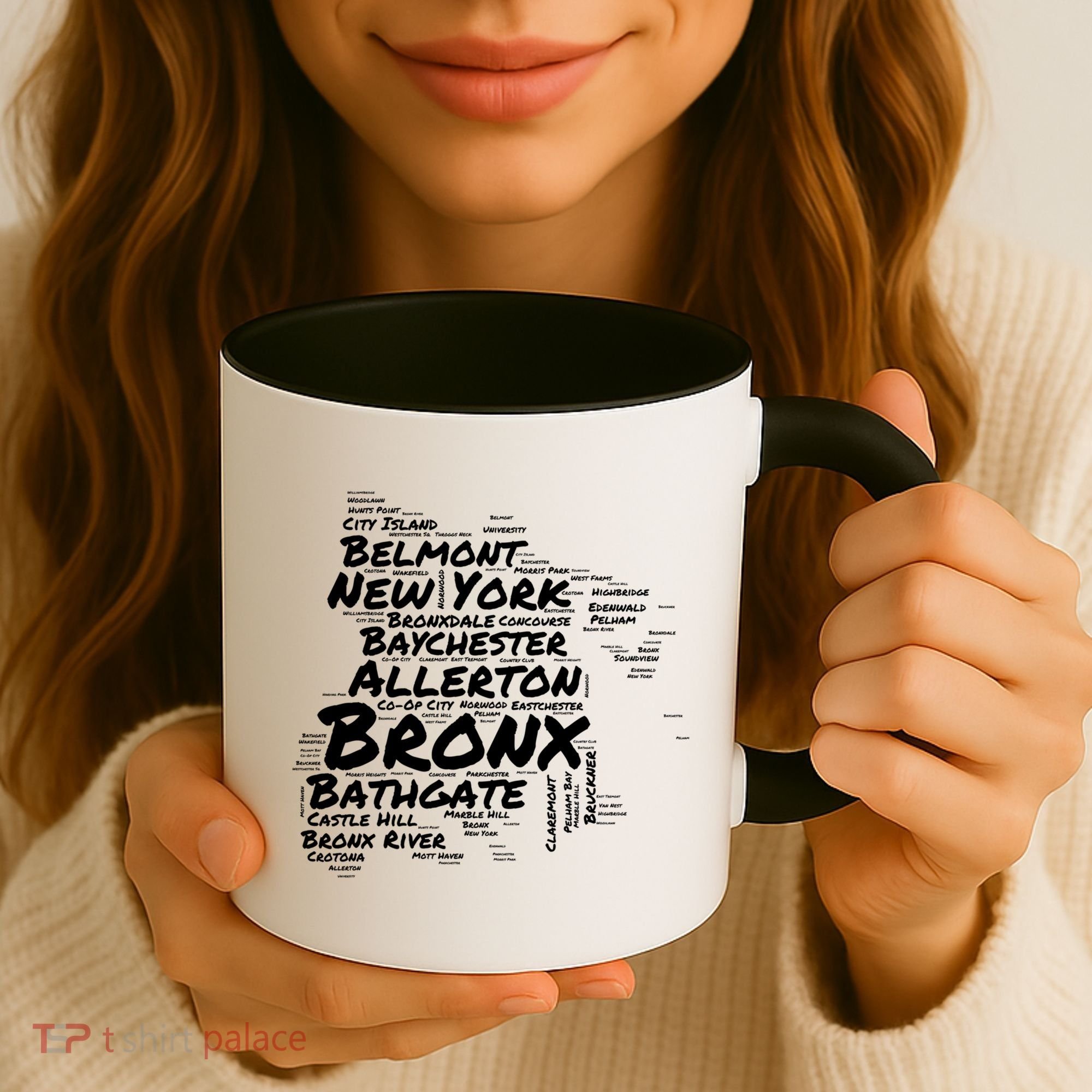 Boogie Down Bronx Neighborhoods Word Cloud Bronx New York Cute Gift Coffee Mug