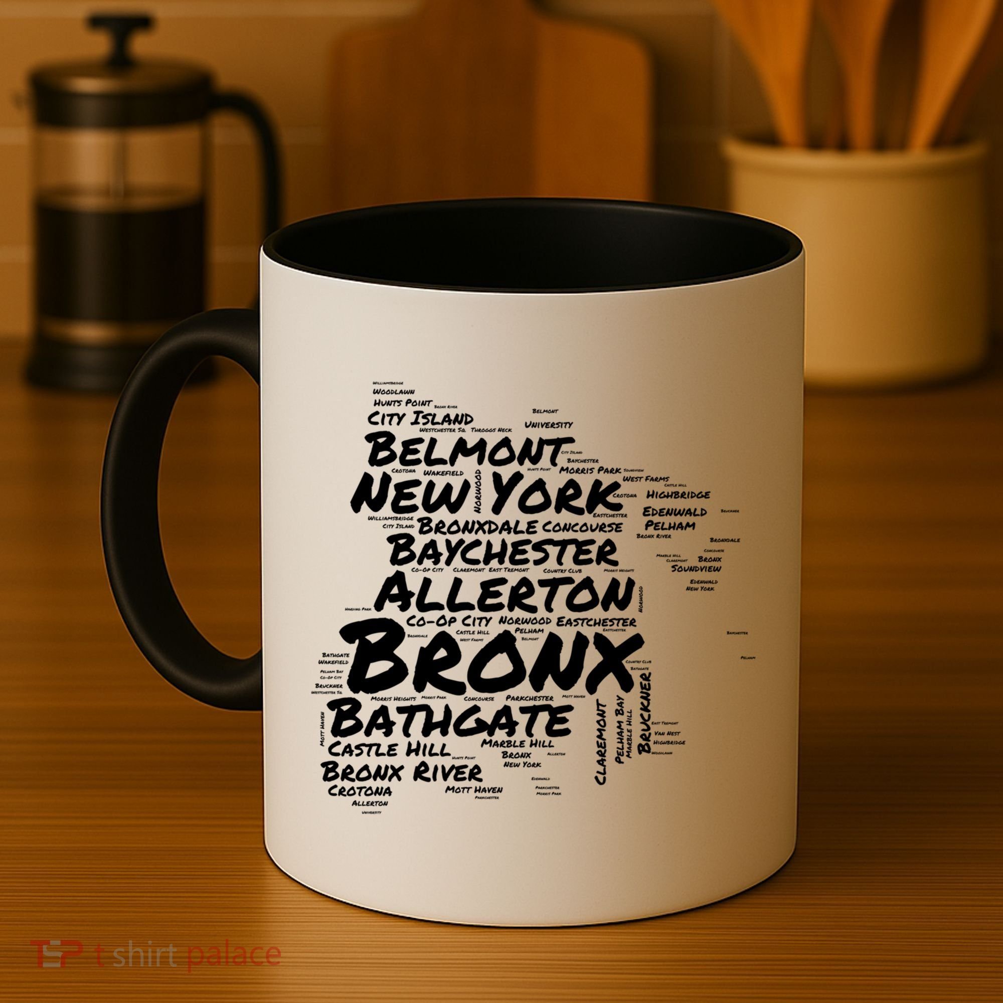 Boogie Down Bronx Neighborhoods Word Cloud Bronx New York Cute Gift Coffee Mug