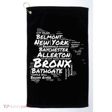 Boogie Down Bronx Neighborhoods Word Cloud Bronx New York Cute Gift Golf Towel