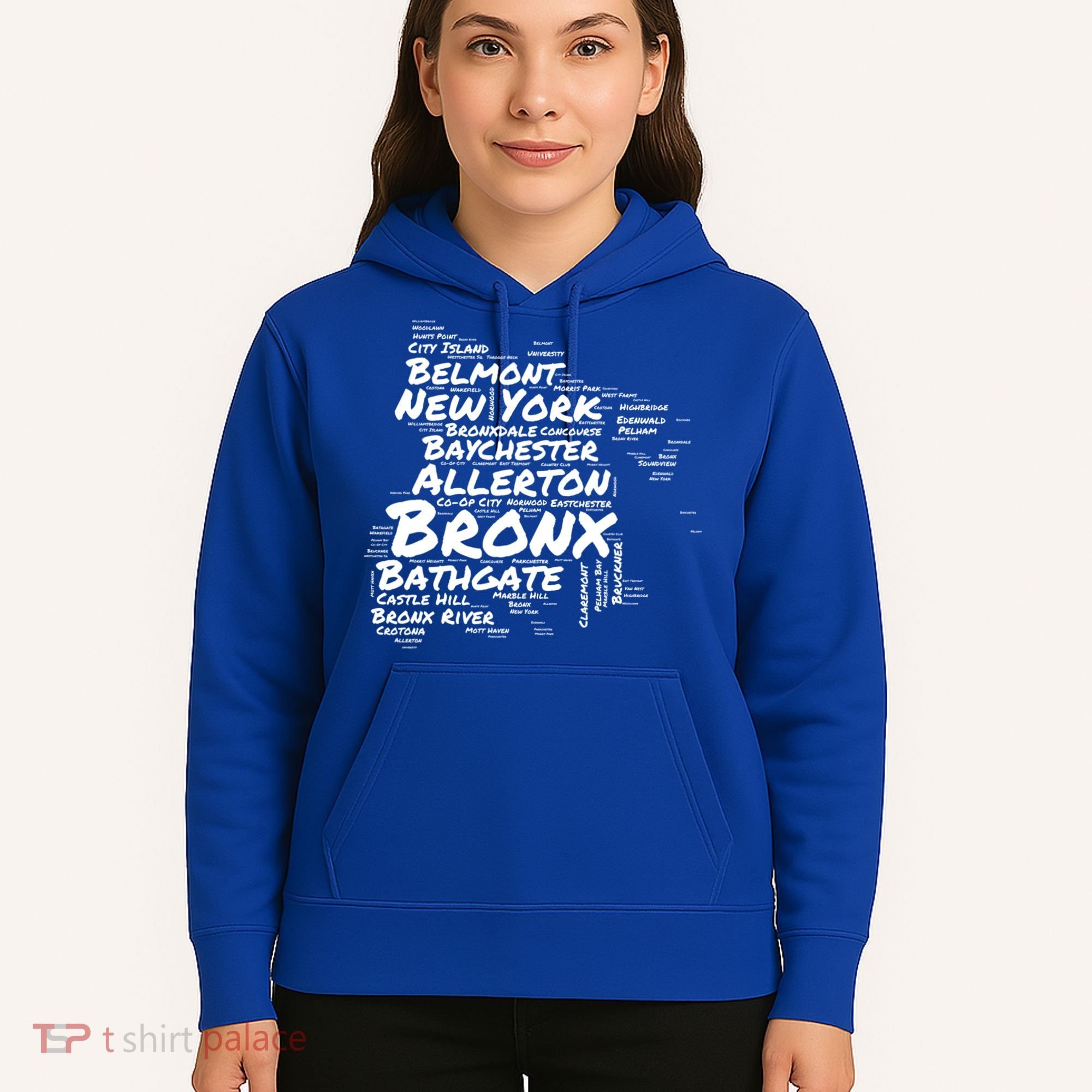 Boogie Down Bronx Neighborhoods Word Cloud Bronx New York Cute Gift Hoodie