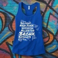Boogie Down Bronx Neighborhoods Word Cloud Bronx New York Cute Gift Women's Tank Top thumb 3