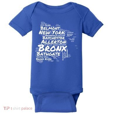 Boogie Down Bronx Neighborhoods Word Cloud Bronx New York Cute Gift Baby Bodysuit