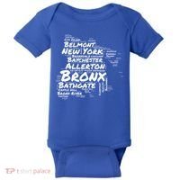 Boogie Down Bronx Neighborhoods Word Cloud Bronx New York Cute Gift Baby Bodysuit thumb 0