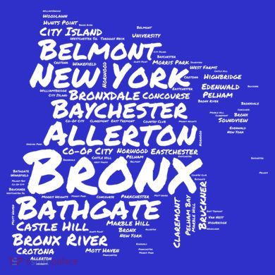Boogie Down Bronx Neighborhoods Word Cloud Bronx New York Cute Gift Tie-Dye Long Sleeve Shirt