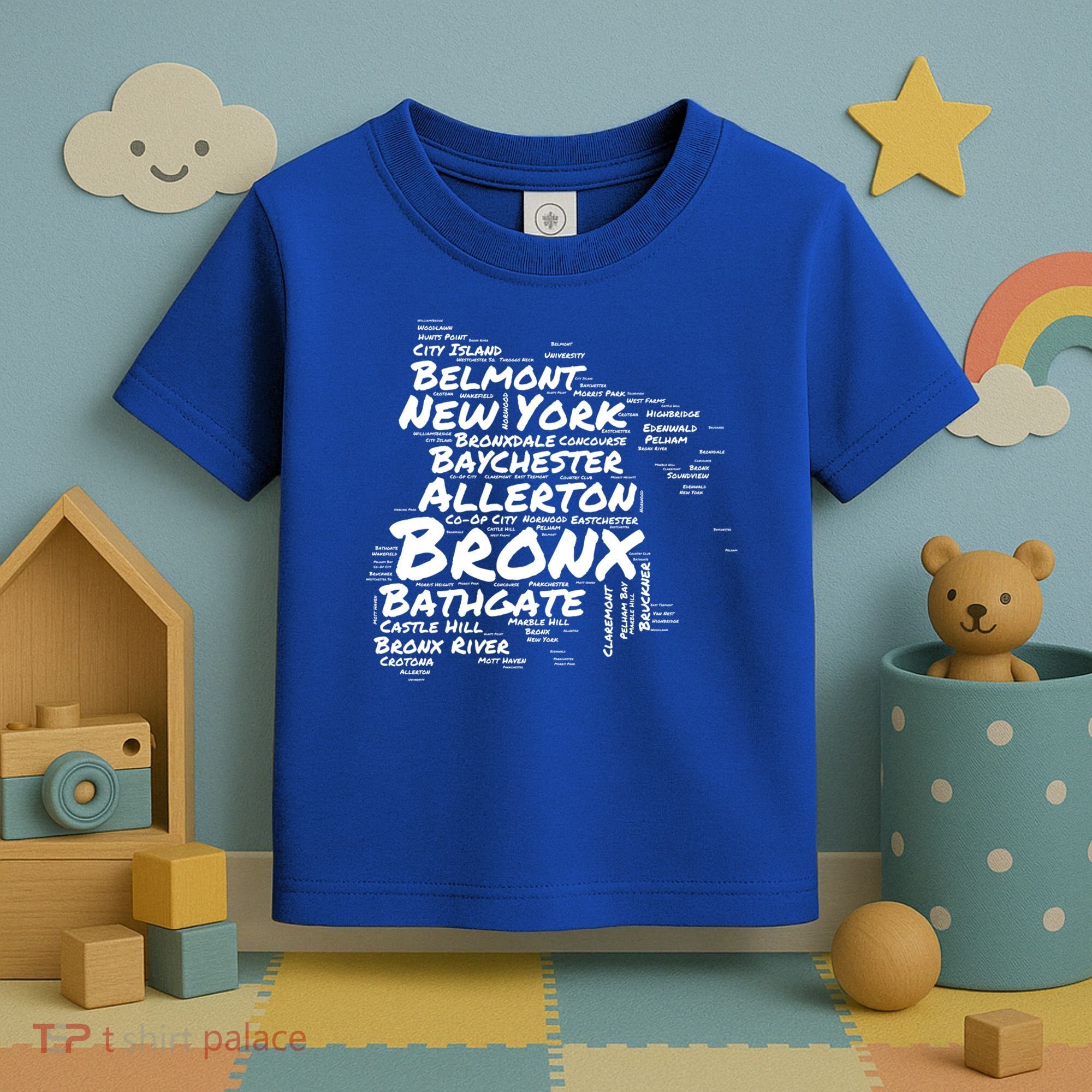 Boogie Down Bronx Neighborhoods Word Cloud Bronx New York Cute Gift Toddler T-Shirt