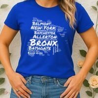 Boogie Down Bronx Neighborhoods Word Cloud Bronx New York Cute Gift Women's T-Shirt thumb 2