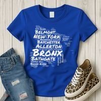 Boogie Down Bronx Neighborhoods Word Cloud Bronx New York Cute Gift Women's T-Shirt thumb 3