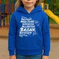 Boogie Down Bronx Neighborhoods Word Cloud Bronx New York Cute Gift Kids Hoodie thumb 3