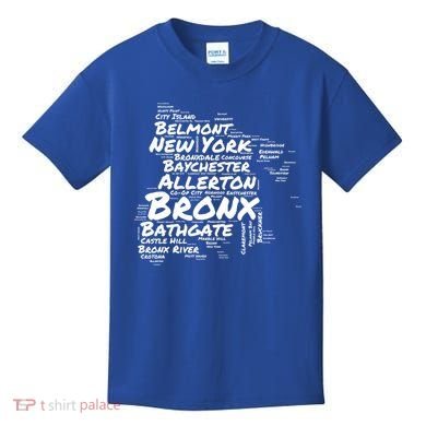 Boogie Down Bronx Neighborhoods Word Cloud Bronx New York Cute Gift Kids T-Shirt