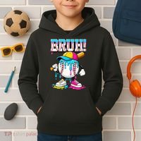 Baseball Drip Bruh Ice Cream Meme For Son Grandson  Kids Hoodie thumb 2