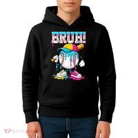 Baseball Drip Bruh Ice Cream Meme For Son Grandson  Kids Hoodie thumb 4