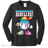 Baseball Drip Bruh Ice Cream Meme For Son Grandson  Kids Long Sleeve Shirt thumb 0
