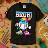 Baseball Drip Bruh Ice Cream Meme For Son Grandson  Kids T-Shirt thumb 3