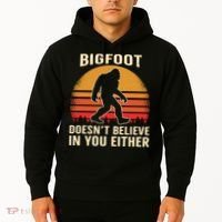 Bigfoot Doesnt Believe In You Either Bigfoot Sasquatch Retro Hoodie thumb 2