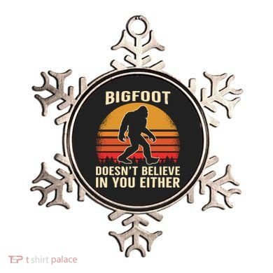 Bigfoot Doesnt Believe In You Either Bigfoot Sasquatch Retro Ornament