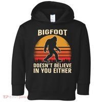 Bigfoot Doesnt Believe In You Either Bigfoot Sasquatch Retro Toddler Hoodie thumb 0