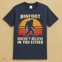 Bigfoot Doesnt Believe In You Either Bigfoot Sasquatch Retro T-Shirt thumb 4