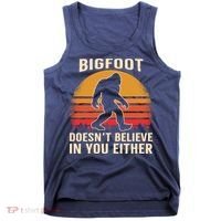 Bigfoot Doesnt Believe In You Either Bigfoot Sasquatch Retro Tank Top thumb 0