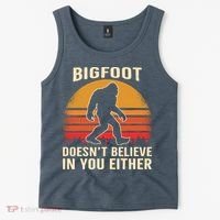 Bigfoot Doesnt Believe In You Either Bigfoot Sasquatch Retro Tank Top thumb 2