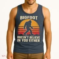 Bigfoot Doesnt Believe In You Either Bigfoot Sasquatch Retro Tank Top thumb 3