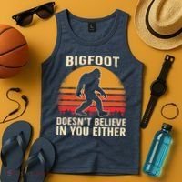 Bigfoot Doesnt Believe In You Either Bigfoot Sasquatch Retro Tank Top thumb 4