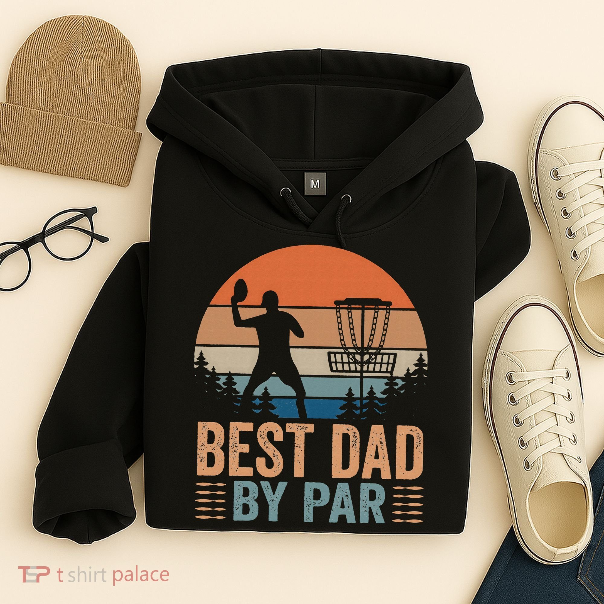 Best Dad By Par Disc Golf Dad Frisbee Golf Dad Father Gift Hoodie