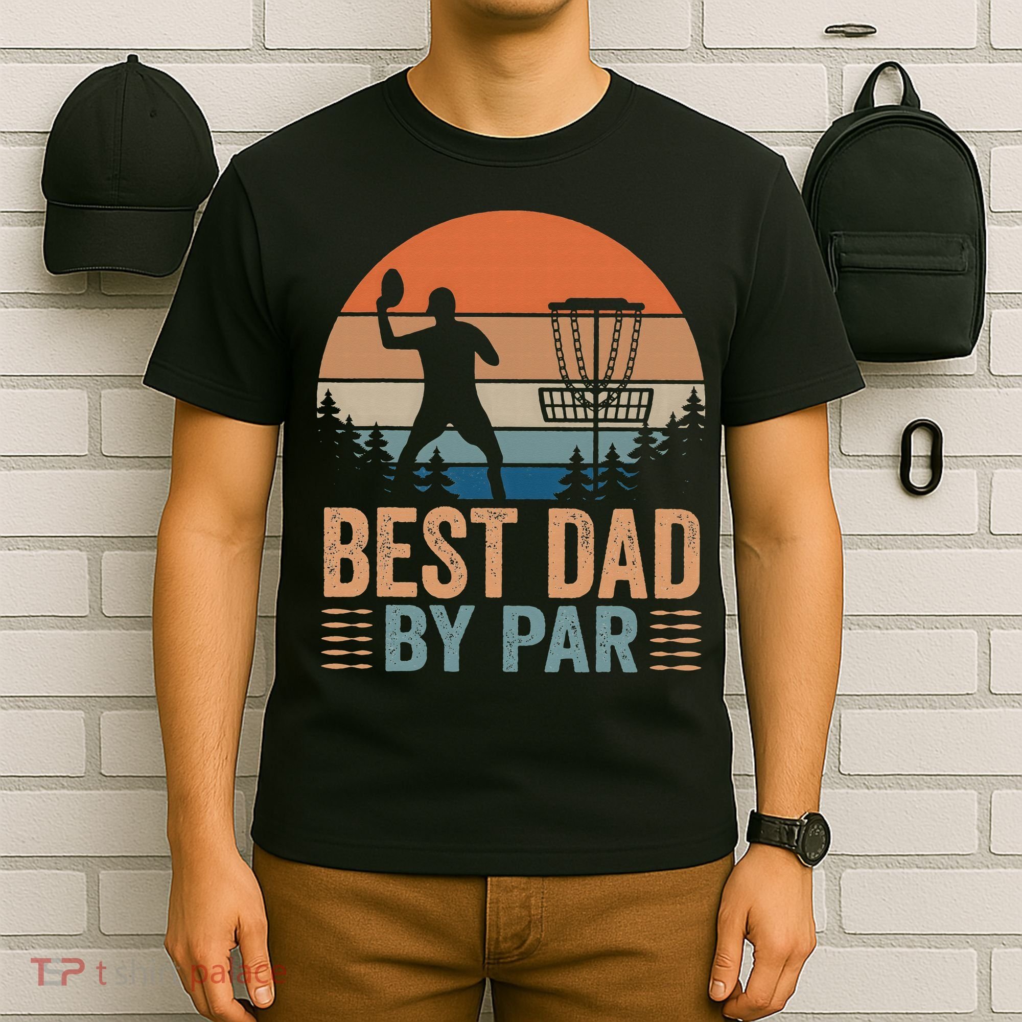 Best Dad By Par Disc Golf Dad Frisbee Golf Dad Father Gift T-Shirt