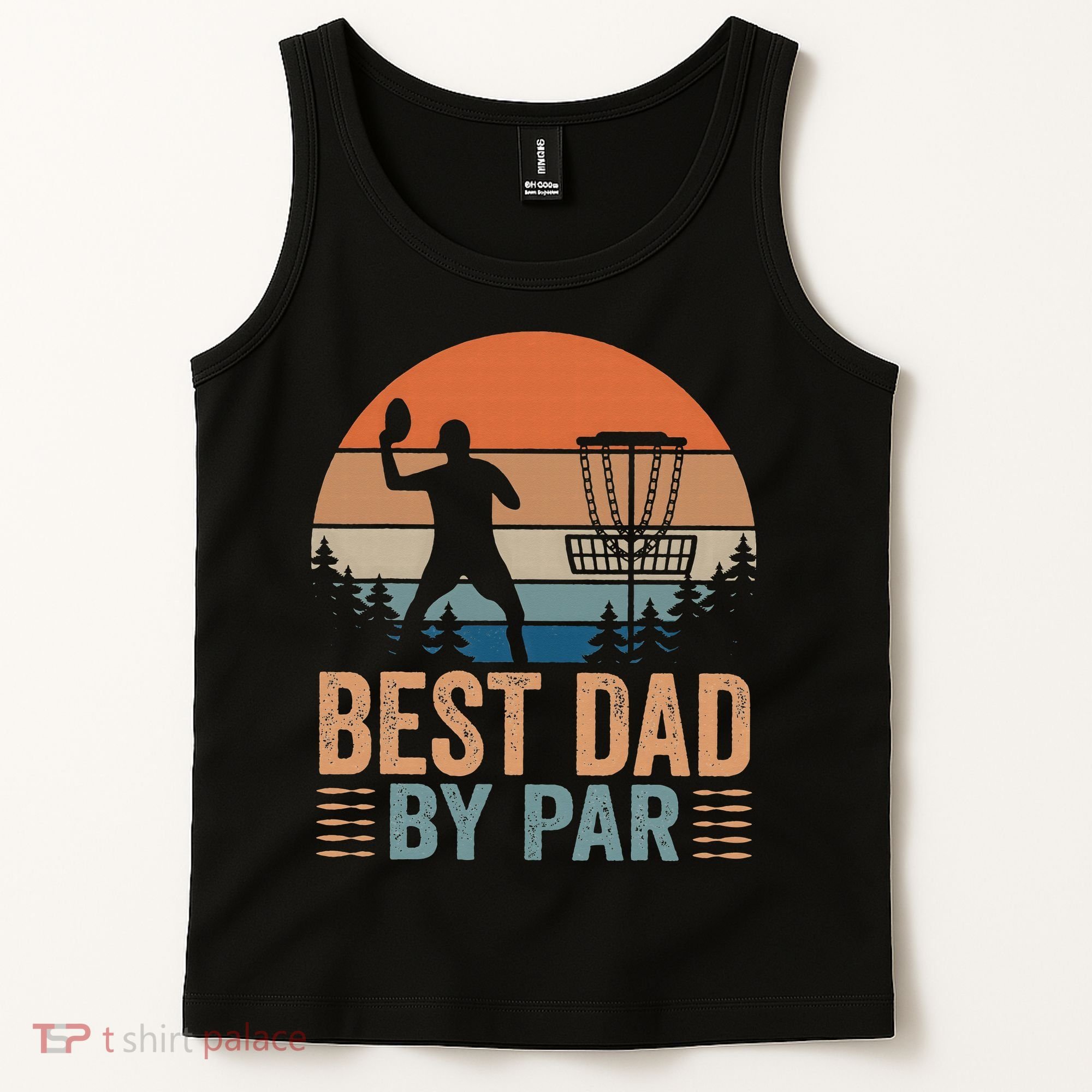 Best Dad By Par Disc Golf Dad Frisbee Golf Dad Father Gift Tank Top