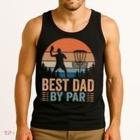 Best Dad By Par Disc Golf Dad Frisbee Golf Dad Father Gift Tank Top thumb 3