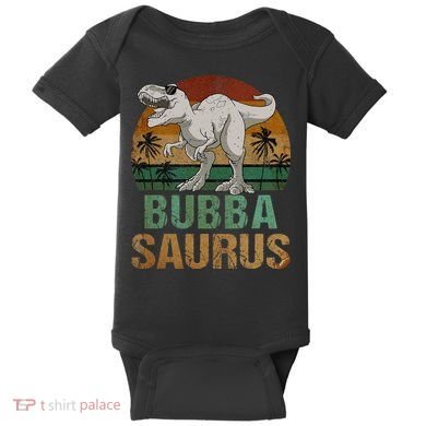 Bubbasaurus Dinosaur Bubba Saurus Vintage Father's Day Baby Bodysuit