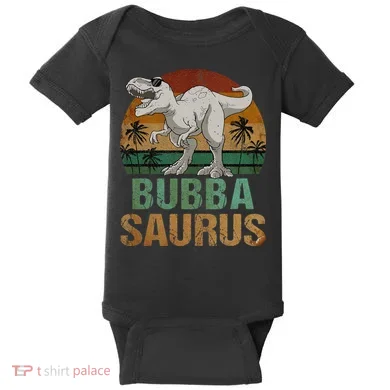 Bubbasaurus Dinosaur Bubba Saurus Vintage Father's Day Baby Bodysuit