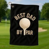 Best Dad By Par - Perfect Father's Day Gift Golf Towel thumb 1