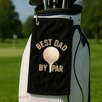 Best Dad By Par - Perfect Father's Day Gift Golf Towel thumb 2