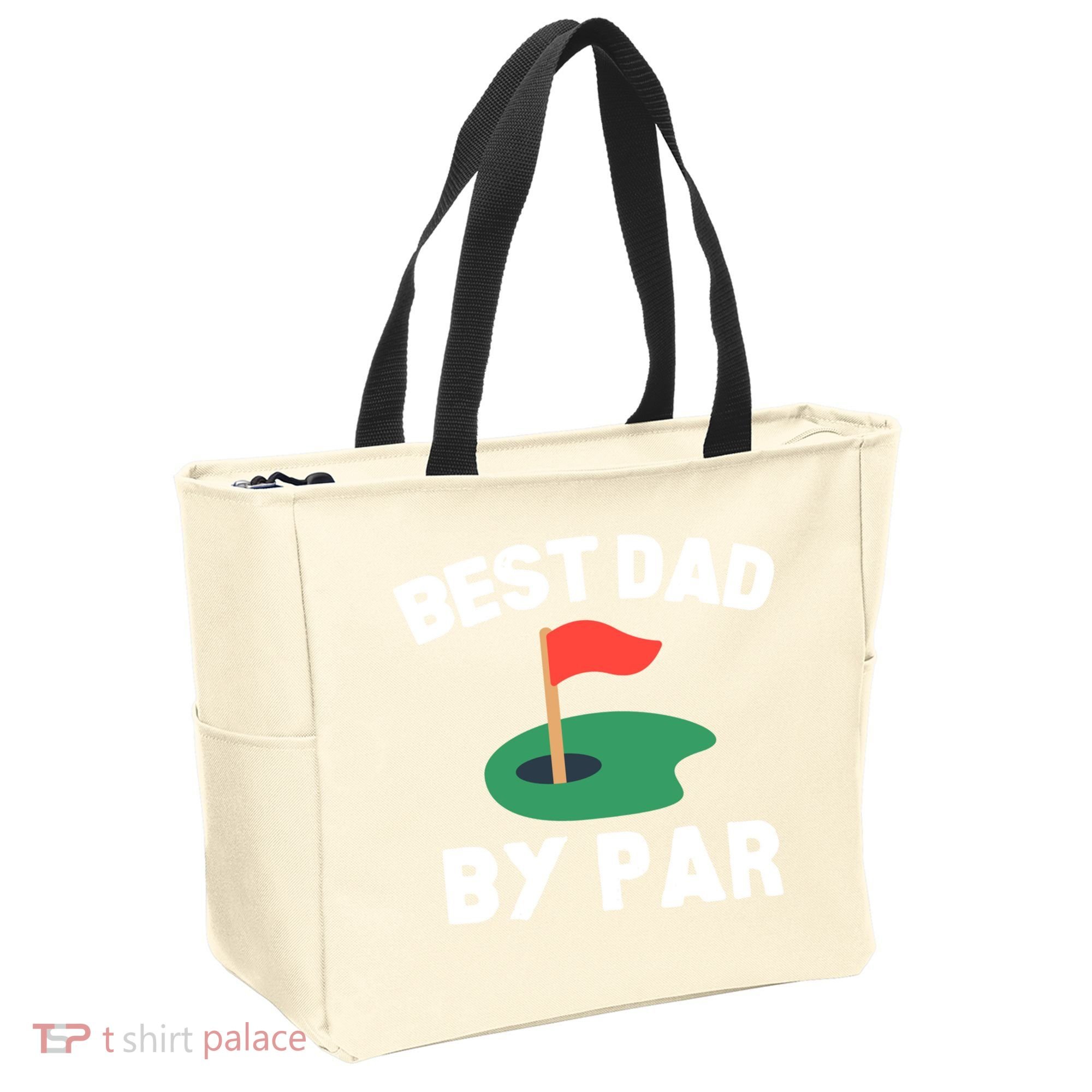 Best Dad By Par Golf Humor Father Gift Tote Bag