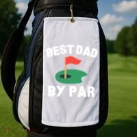 Best Dad By Par Golf Humor Father Gift Golf Towel thumb 2