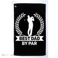 Best Dad By Par Golf Fathers Day Golfing Golf Towel thumb 0