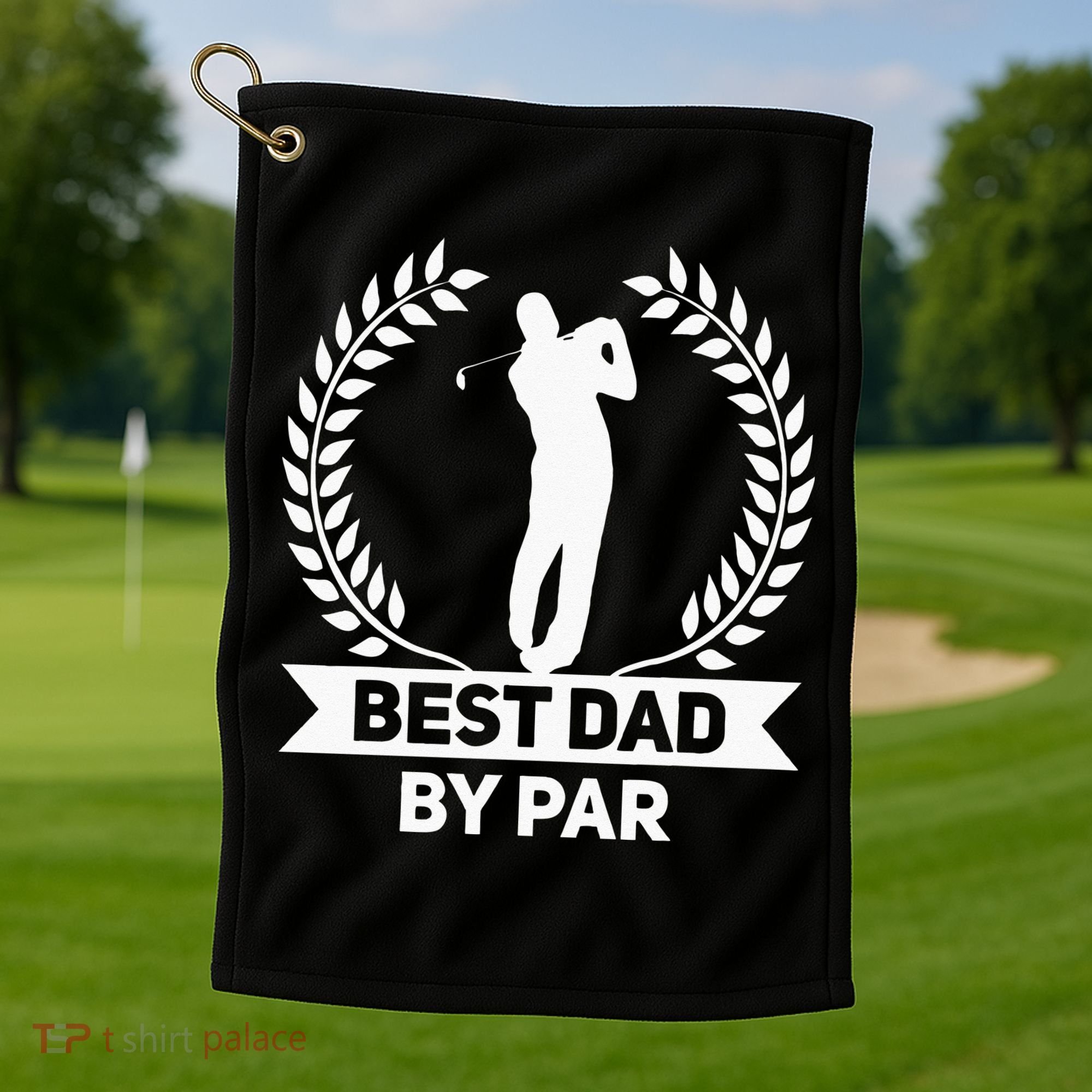 Best Dad By Par Golf Fathers Day Golfing Golf Towel