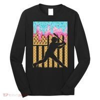 Baseball Drip Bat Boy Dripping Ice Cream American Flag Long Sleeve Shirt thumb 0