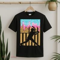 Baseball Drip Bat Boy Dripping Ice Cream American Flag T-Shirt thumb 2