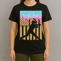 Baseball Drip Bat Boy Dripping Ice Cream American Flag T-Shirt thumb 4