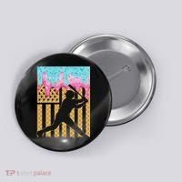 Baseball Drip Bat Boy Dripping Ice Cream American Flag Button thumb 0