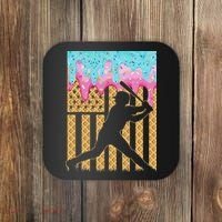 Baseball Drip Bat Boy Dripping Ice Cream American Flag Coaster thumb 0